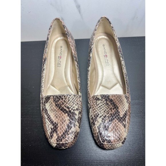 Bandolino Loafer Flats Women 6M Snakeskin Brown Slip On Leather - Picture 5 of 8